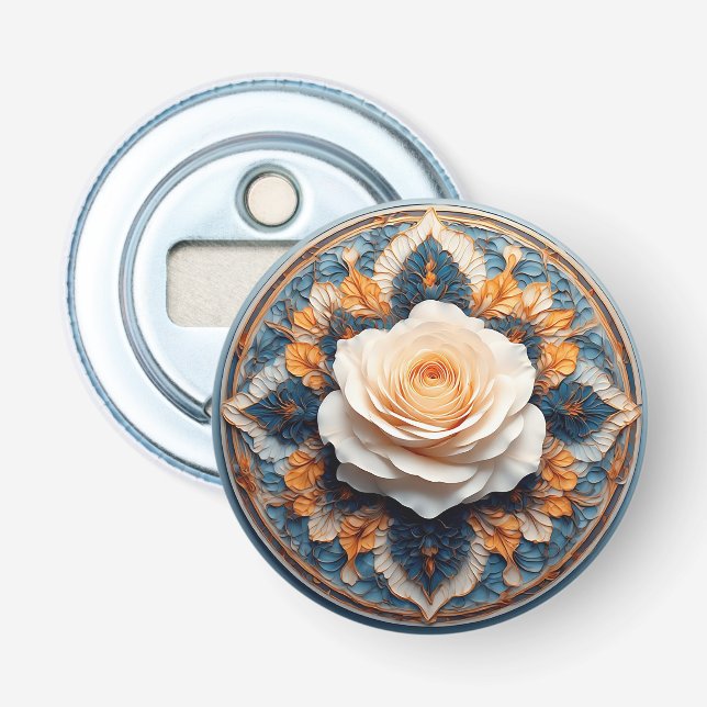 Intricate Flower Design Bottle Opener (Front)