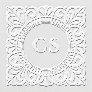 Intricate Frame Monogram Initials Embosser