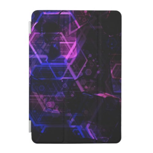 Intricate geometric color neon pattern iPad mini cover