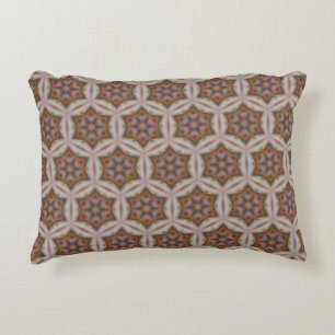 Intricate Geometric Star Pattern in Earth Tones Accent Pillow