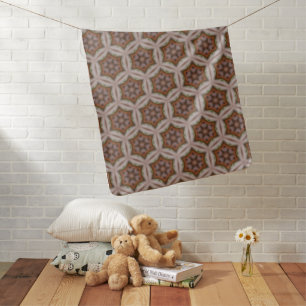 Intricate Geometric Star Pattern in Earth Tones Baby Blanket