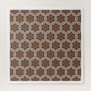 Intricate Geometric Star Pattern in Earth Tones Jigsaw Puzzle