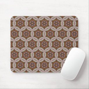Intricate Geometric Star Pattern in Earth Tones Mouse Pad
