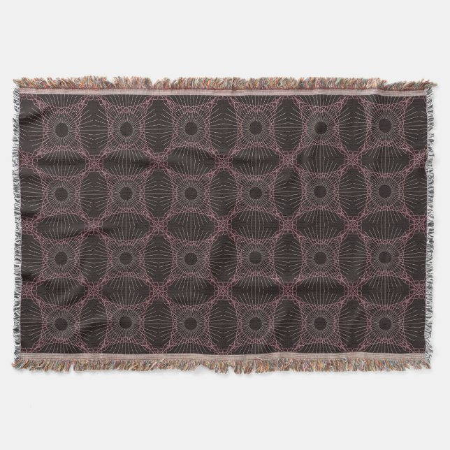 Intricate Geometric Wireframe Seamless Design Throw Blanket (Front)