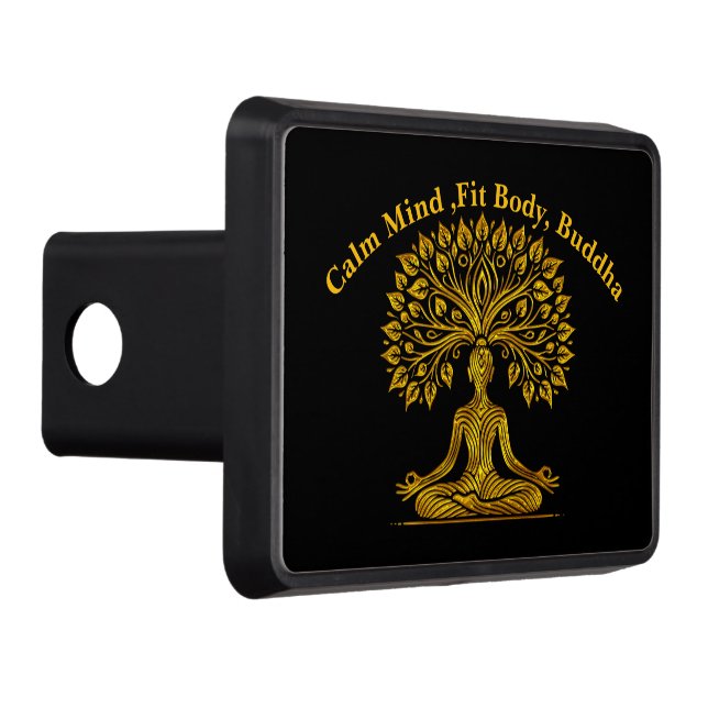 Intricate Gold Buddha Sculpture Hitch Cover (Right)