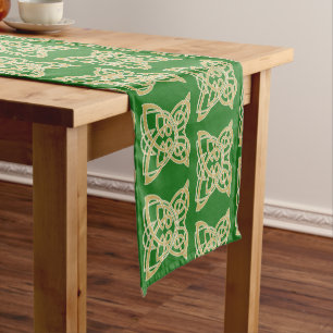Intricate Gold Celtic Butterfly Pattern Short Table Runner