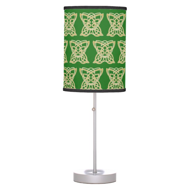 Intricate Gold Celtic Butterfly Pattern  Table Lamp (Front)