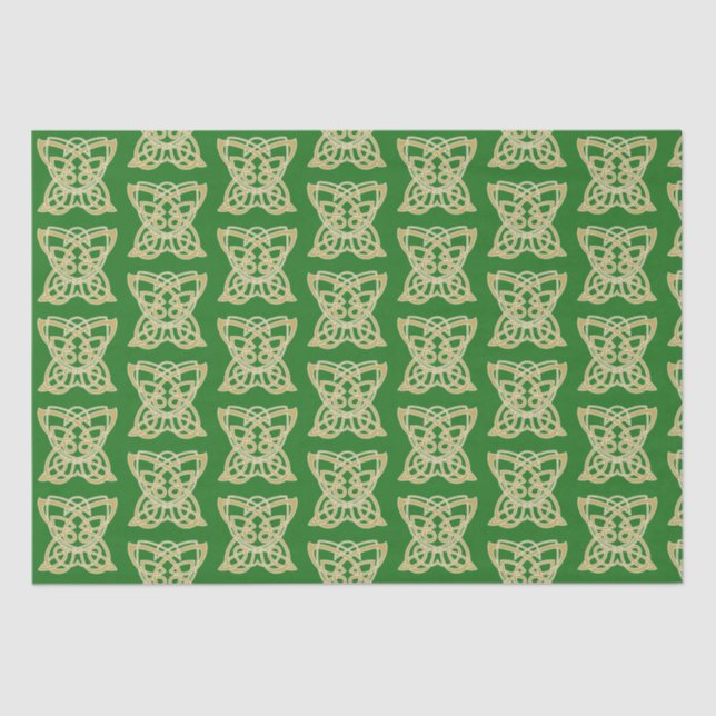 Intricate Gold Celtic Butterfly Pattern  Tissue Paper (Front)