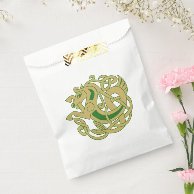 Intricate Gold Celtic Horse  Favor Bag (Sealed)