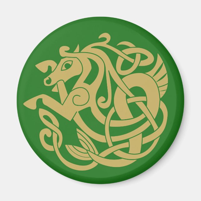 Intricate Gold Celtic Horse   Magnet (Front)