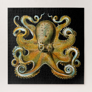 Intricate Golden Octopus Art Jigsaw Puzzle