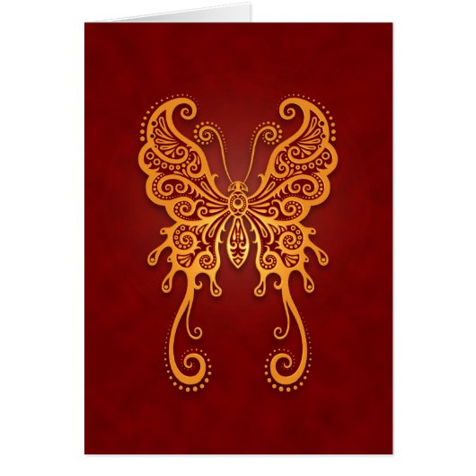 Intricate Golden Red Butterfly (Front)