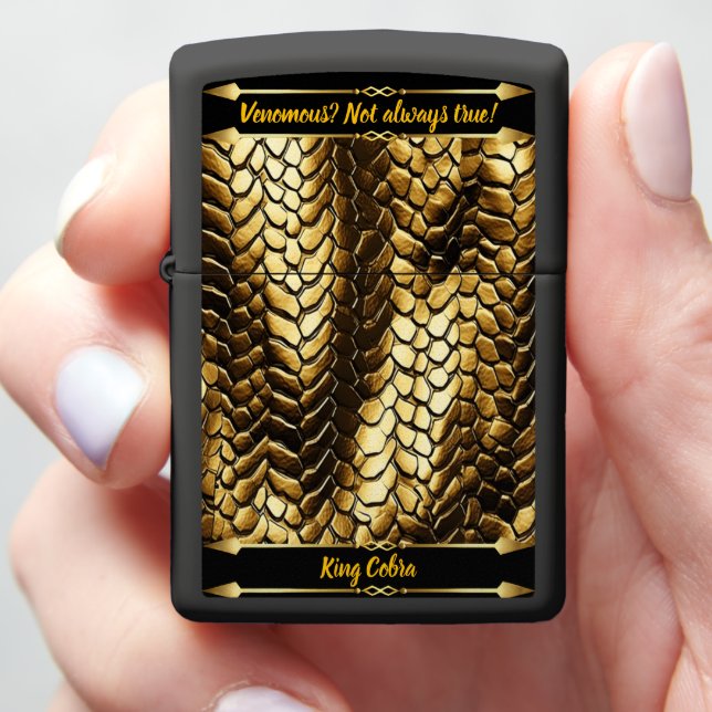 Intricate golden snake skin patterns zippo lighter (In Hand)