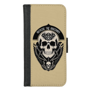 Intricate Gothic Skull Illustration iPhone 8/7 Wallet Case