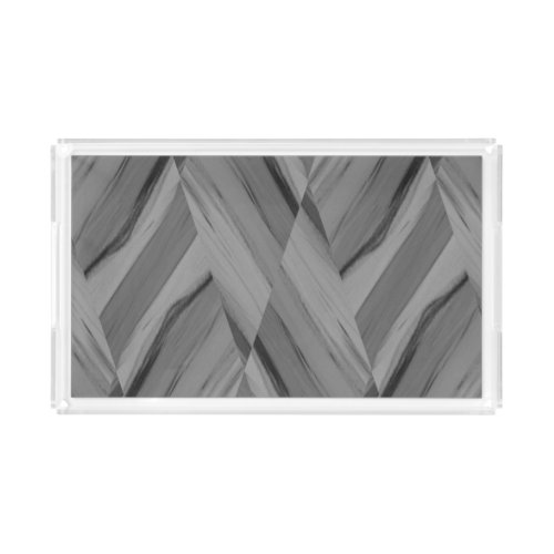 Intricate Gray Marble Pattern Acrylic Tray