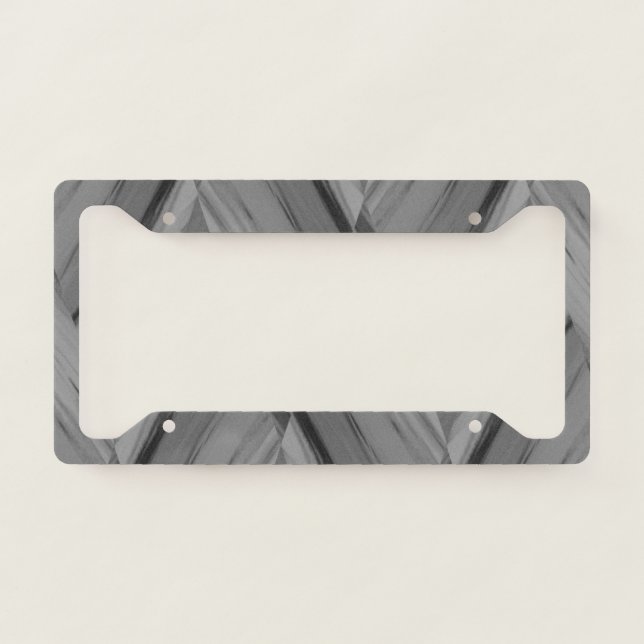Intricate Gray Marble Pattern License Plate Frame (Front)