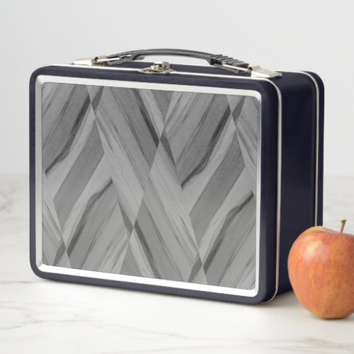 Intricate Gray Marble Pattern  Metal Lunch Box