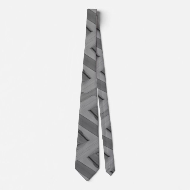 Intricate Gray Marble Pattern Neck Tie (Front)