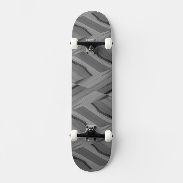 Intricate Gray Marble Pattern  Skateboard (Front)