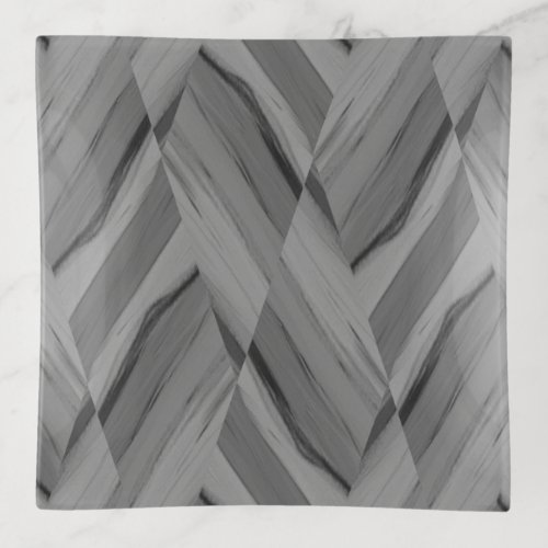 Intricate Gray Marble Pattern Trinket Tray