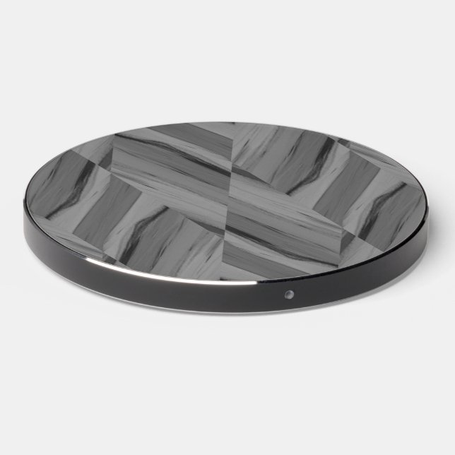 Intricate Gray Marble Pattern Wireless Charger (Front 2)