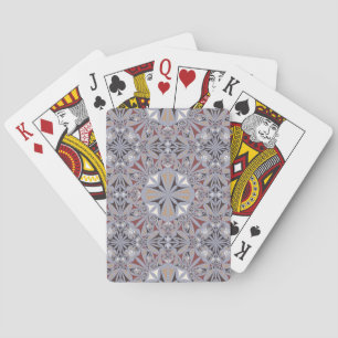 Intricate Grayscale Floral Mandala Pattern Custom  Poker Cards