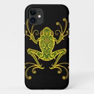 Intricate Green and Black Tree Frog iPhone 11 Case
