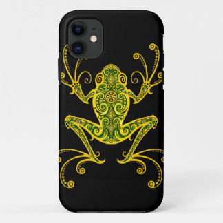 Intricate Green and Black Tree Frog iPhone 11 Case