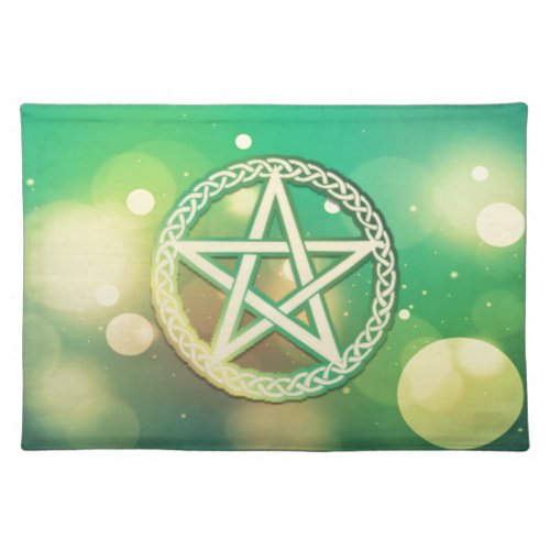 Intricate green pentacle placemat
