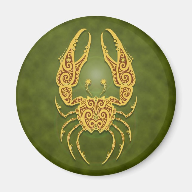Intricate Green Tribal Cancer Magnet (Front)