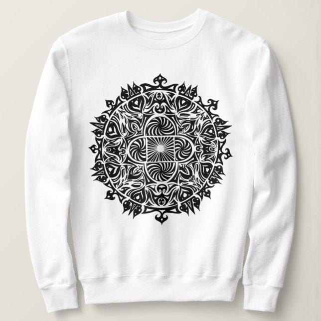 Intricate Hypnotic Mandala Art Sweatshirt (Design Front)