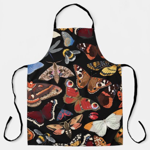 Intricate Insects Seamless Natural Pattern Apron