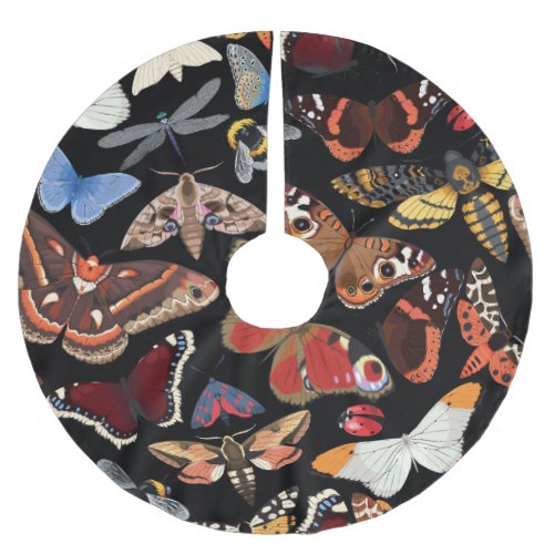 Intricate Insects Seamless Natural Pattern Brushed Polyester Tree Skirt