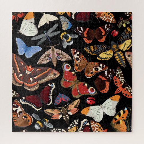 Intricate Insects Seamless Natural Pattern Jigsaw Puzzle