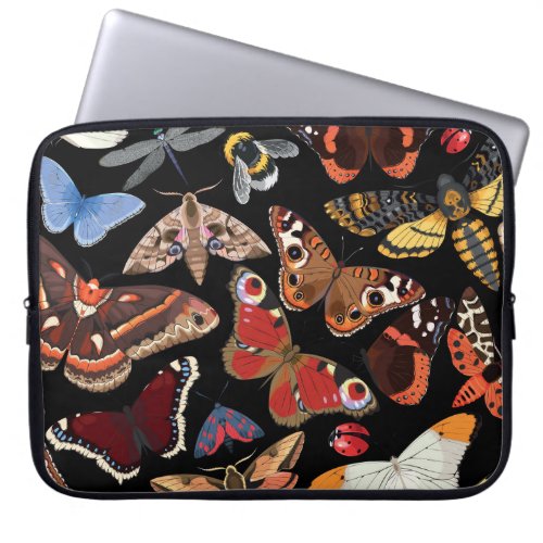 Intricate Insects Seamless Natural Pattern Laptop Sleeve