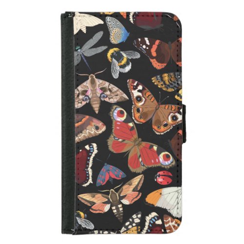Intricate Insects Seamless Natural Pattern Samsung Galaxy S5 Wallet Case