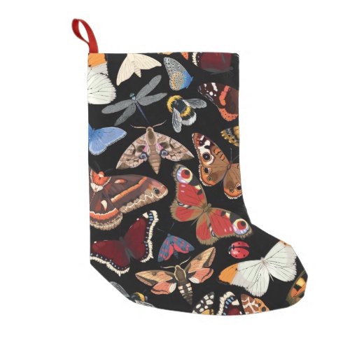 Intricate Insects Seamless Natural Pattern Small Christmas Stocking