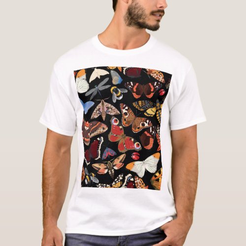 Intricate Insects Seamless Natural Pattern T_Shirt