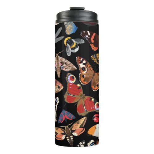 Intricate Insects Seamless Natural Pattern Thermal Tumbler