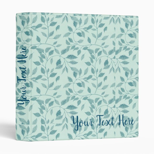 Intricate Ivy Botanical Pattern 3 Ring Binder (Front/Spine)