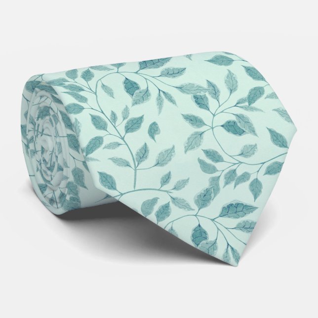 Intricate Ivy Botanical Pattern Neck Tie (Rolled)