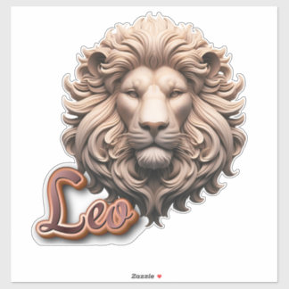 Intricate Leo Lion Head  Sticker
