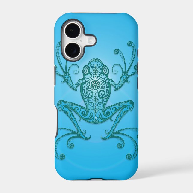 Intricate Light Blue Tree Frog Iphone Case (Back)