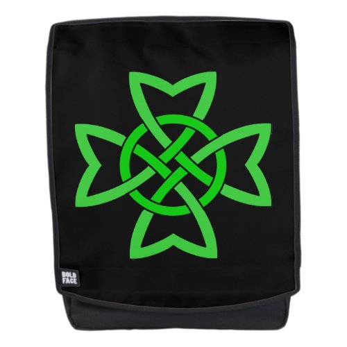 Intricate Looped Vivid Green Irish Celtic Knot Backpack