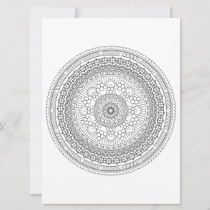 Intricate Mandala Black Lines Coloring Template v3