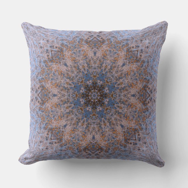 Intricate Mandala Lavender and Dusty Clay Boho Throw Pillow (Front)