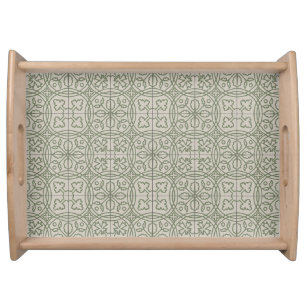 Intricate Medieval Tiles - Moss Green 2 Serving Tray