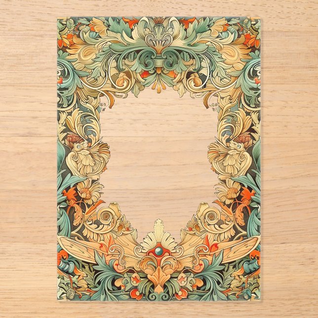 Intricate Motif Filigree Acrylic Overlay Acrylic Invitations (Front)