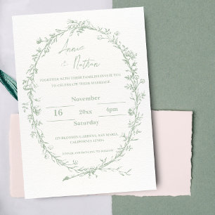 Intricate Ornate Design Frame Wedding Invitation