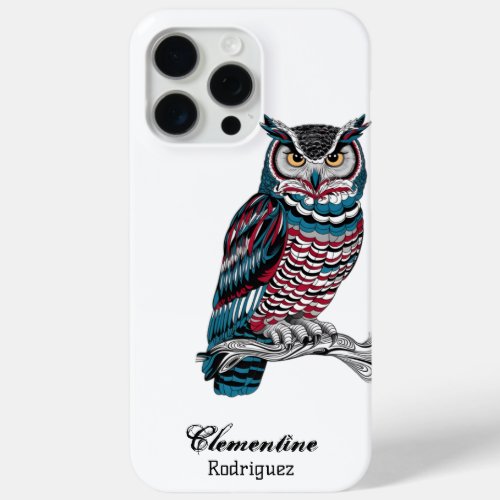 Intricate Owl Wood Carving iPhone 15 Pro Max Case